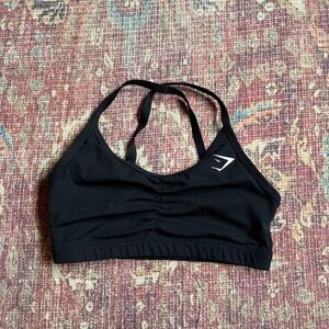 Gym Shark Women’s Small Ruched Black Sports Bra